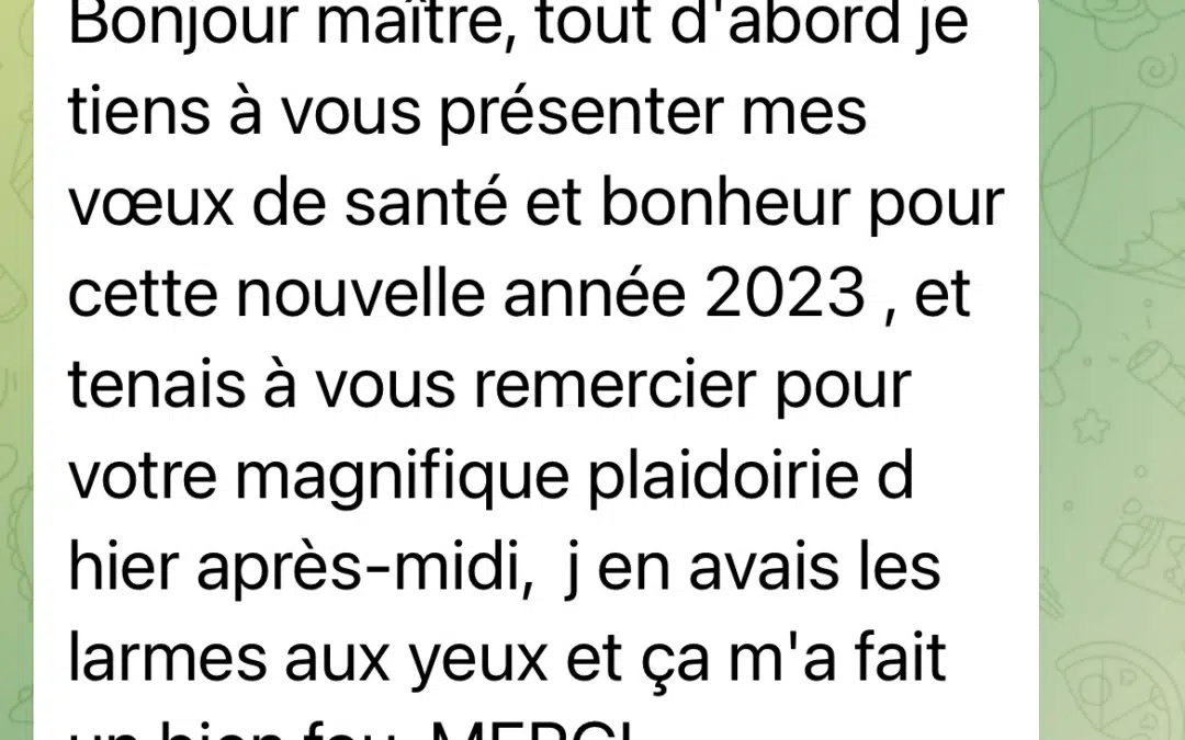 Avis client janvier 2023