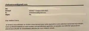 Un email de remerciement