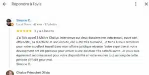 Avis google 5 étoiles à la suite d'un accident de moto