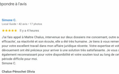 EFFICACITE REACTIVITE ECOUTE, votre excellent travail, votre expertise, votre dévouement précieux, votre disponibilité, votre soutien je suis reconnaissant …- Victime d’un accident de moto