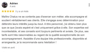 je recommande Me Chalus avocat en dommage corporel